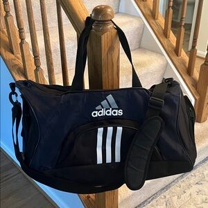Adidas Black and Dark Blue Duffel Bag